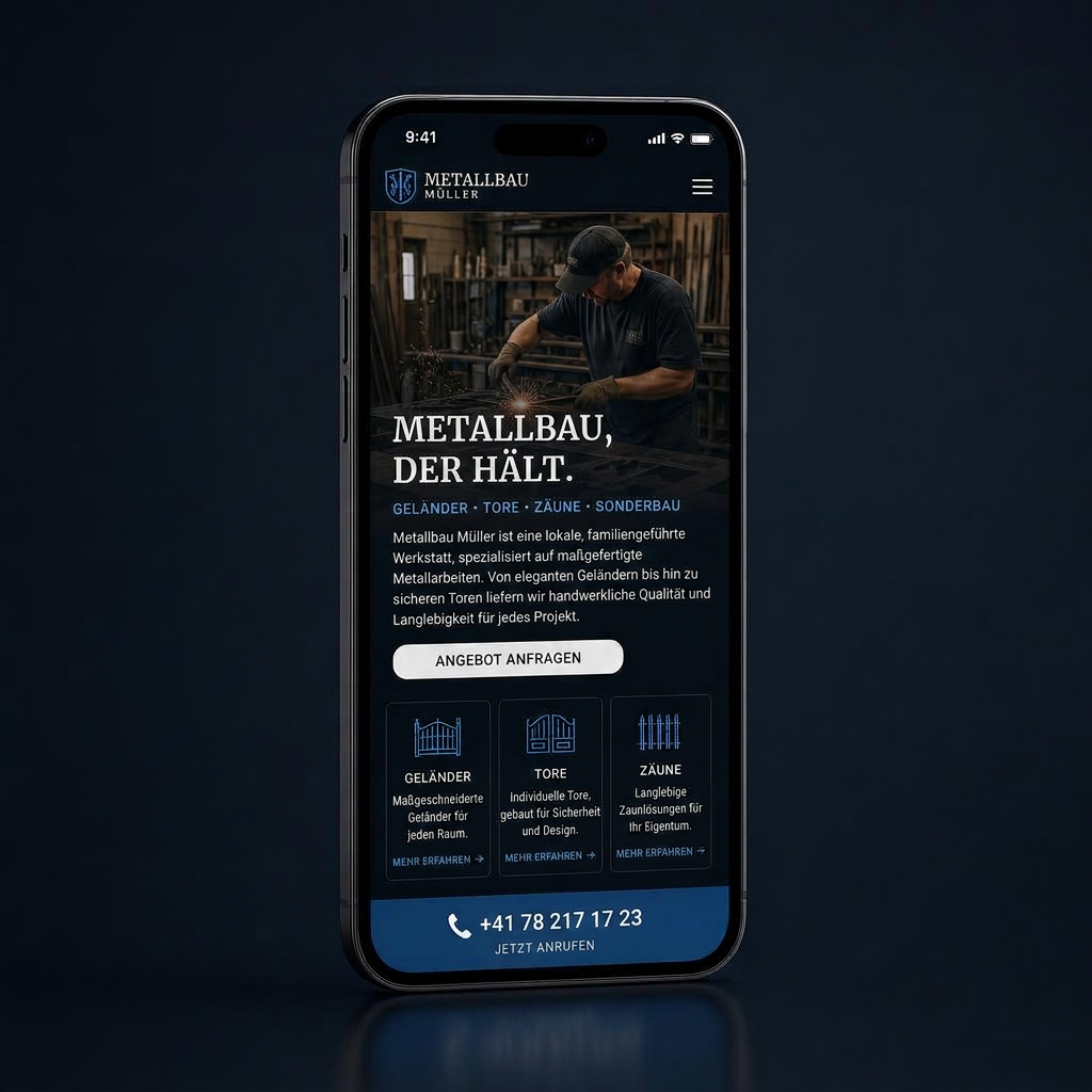 Website von RUSVIA auf dem Smartphone
